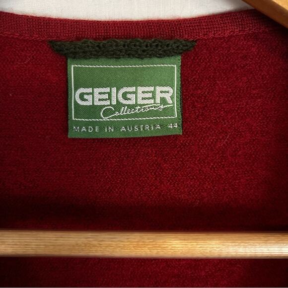 Geiger Women's Austrian Made Boiled Wool Jacket Deep Red Large - Picture 5 of 5